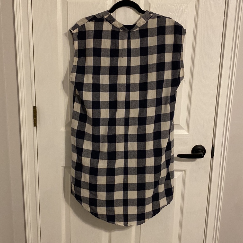 Ladies Tunic, Shirt Dress, black & white plaid, with 2 front pockets. GUC - Picture 5 of 7